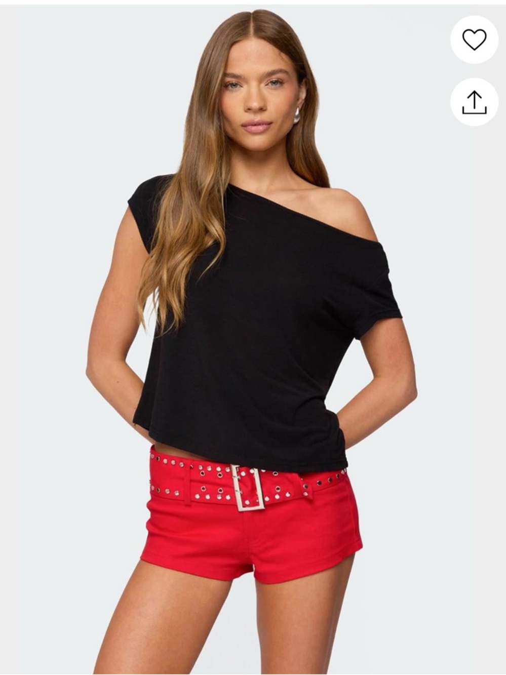 Edikted Anabella One-Shoulder Top - Black